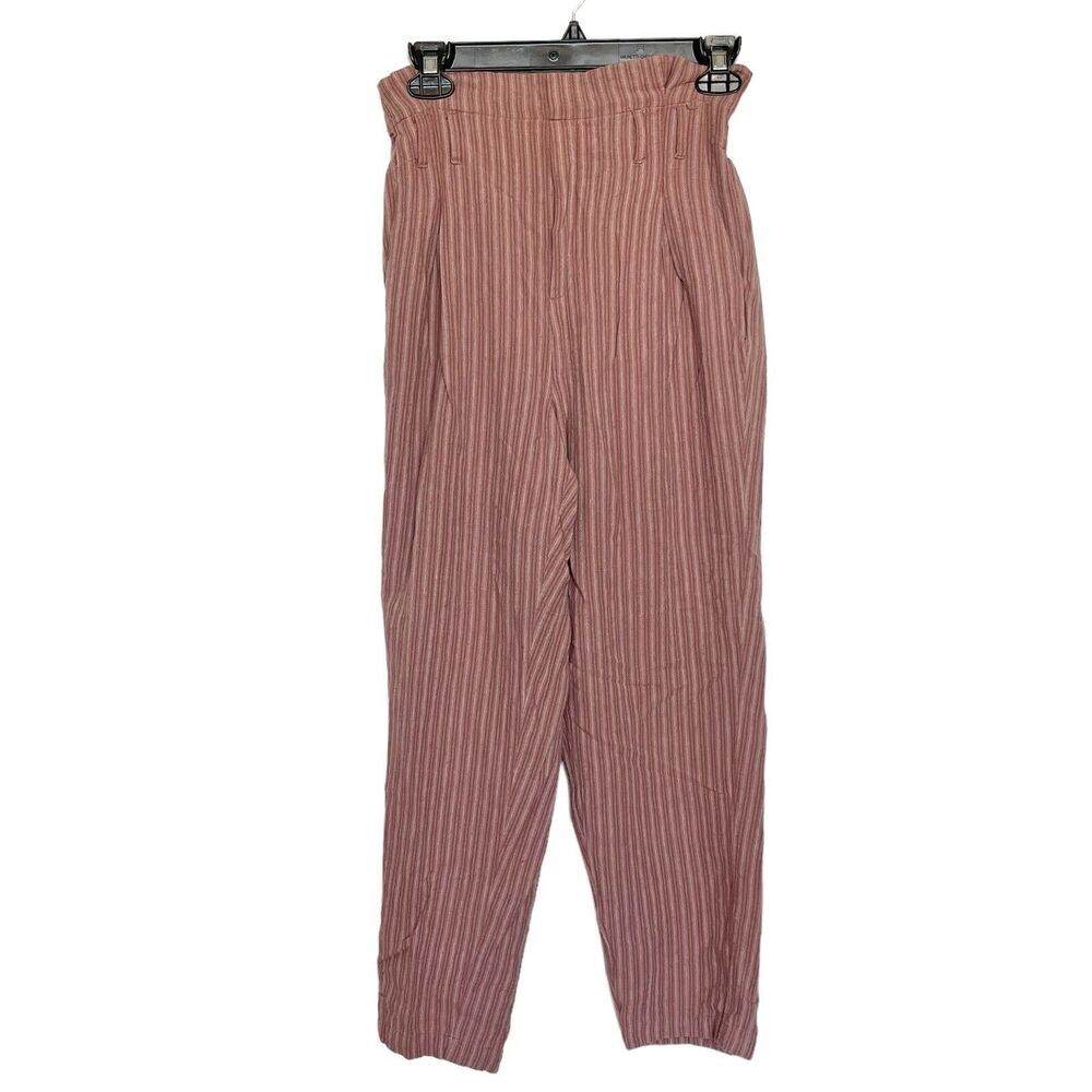 American eagle Womens Pants Small High Waist Linen Blend Preppy Tapered Fit Y2k